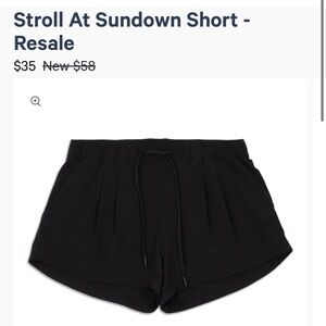 Lululemon Stroll At Sundown Short - Black Size 4
